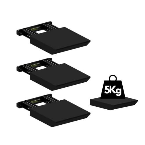 Triformia Pack of 3 Small Floating Shelves - 3D Printed, Eco Friendly Wall Shelves with Built-In Spirit Level, Fixings Included, Slide and Click Mechanism, Made in the UK