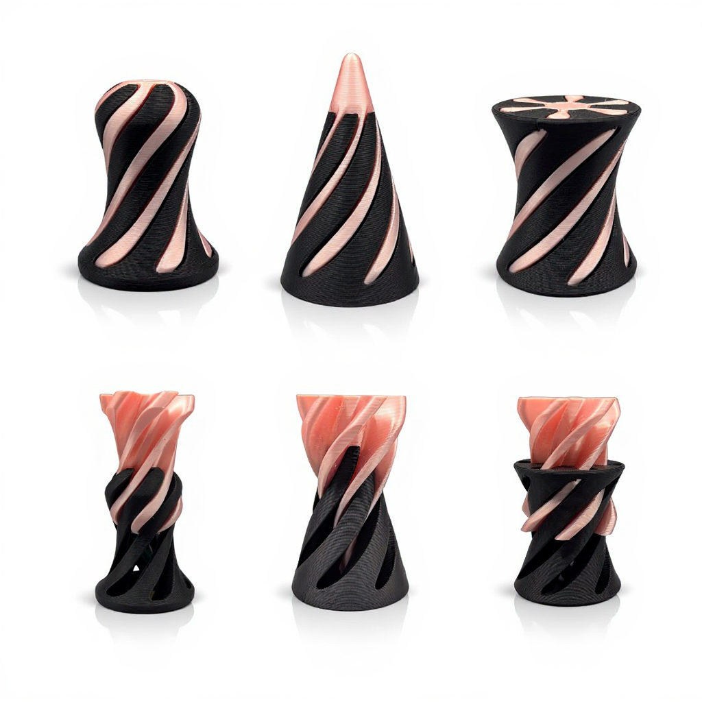 Impossible Spiral Fidget Toy – Viral 3D-Printed Desk Toy (Candy Gem Pink/Green)