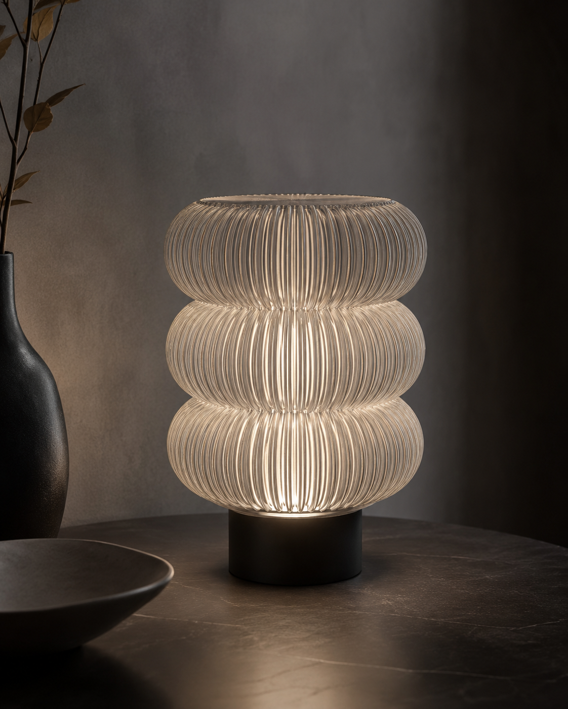 Lamp 019 | Sculptural Ribbed Table Lamp | Triformia