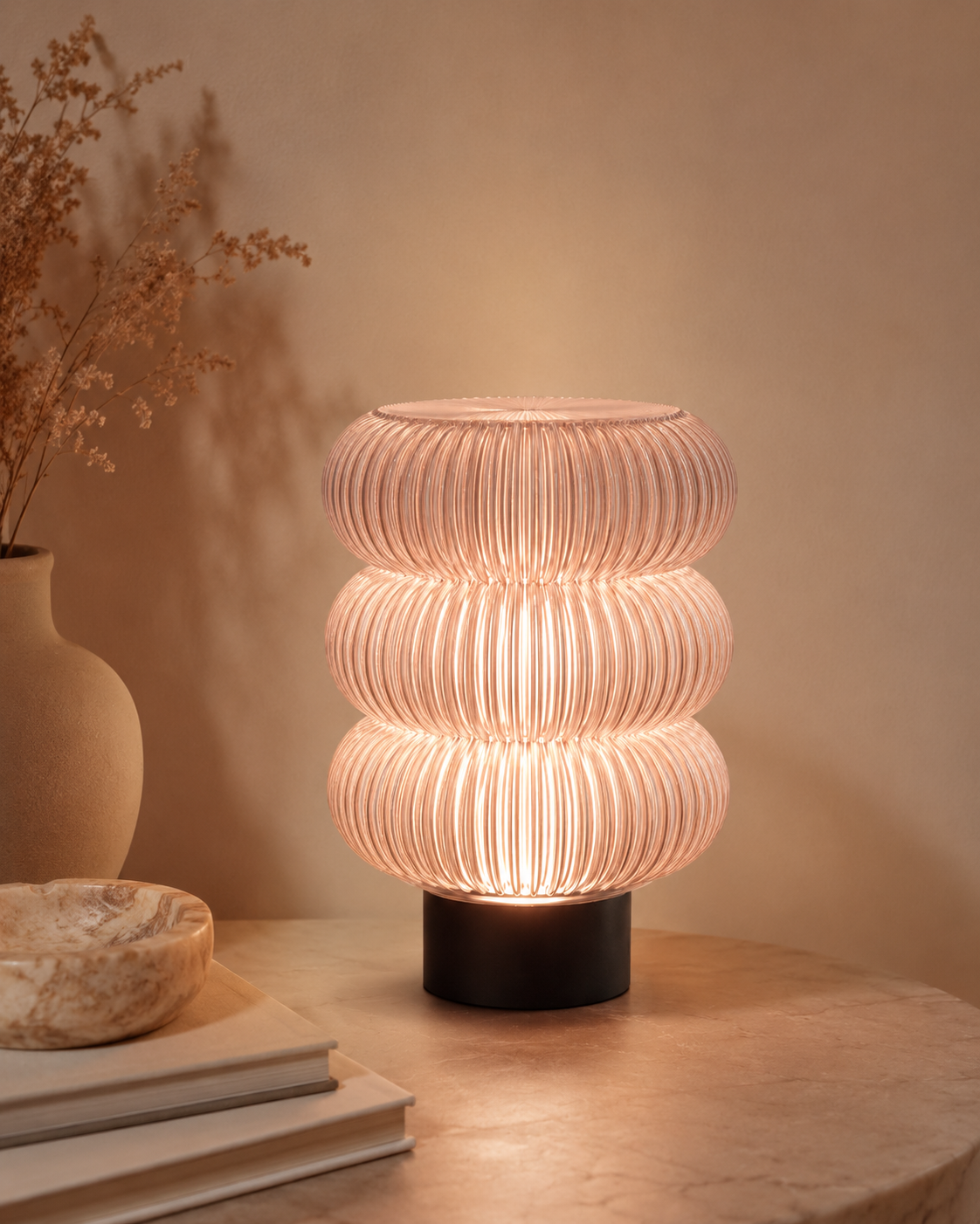 Lamp 019 | Sculptural Ribbed Table Lamp | Triformia