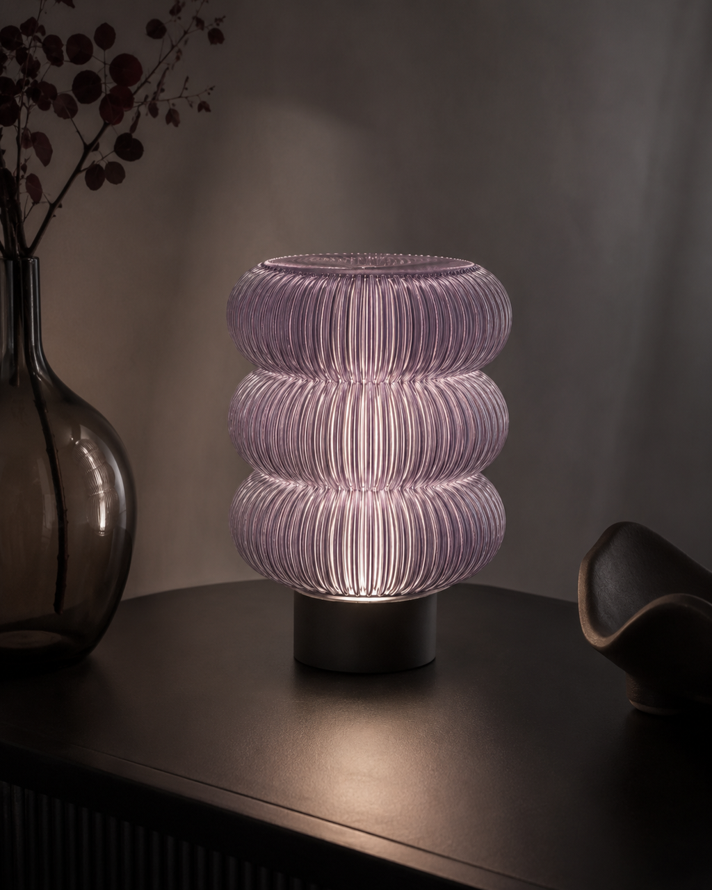 Lamp 019 | Sculptural Ribbed Table Lamp | Triformia