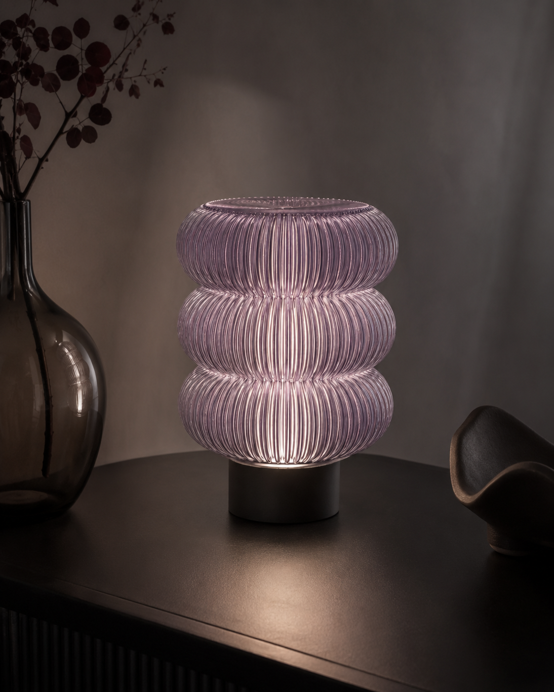 Lamp 019 | Sculptural Ribbed Table Lamp | Triformia