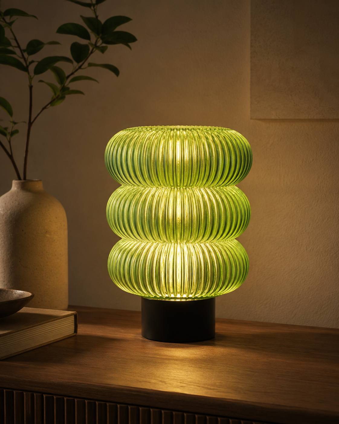 Lamp 019 | Sculptural Ribbed Table Lamp | Triformia