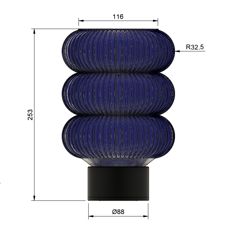 Lamp 019 | Sculptural Ribbed Table Lamp | Triformia