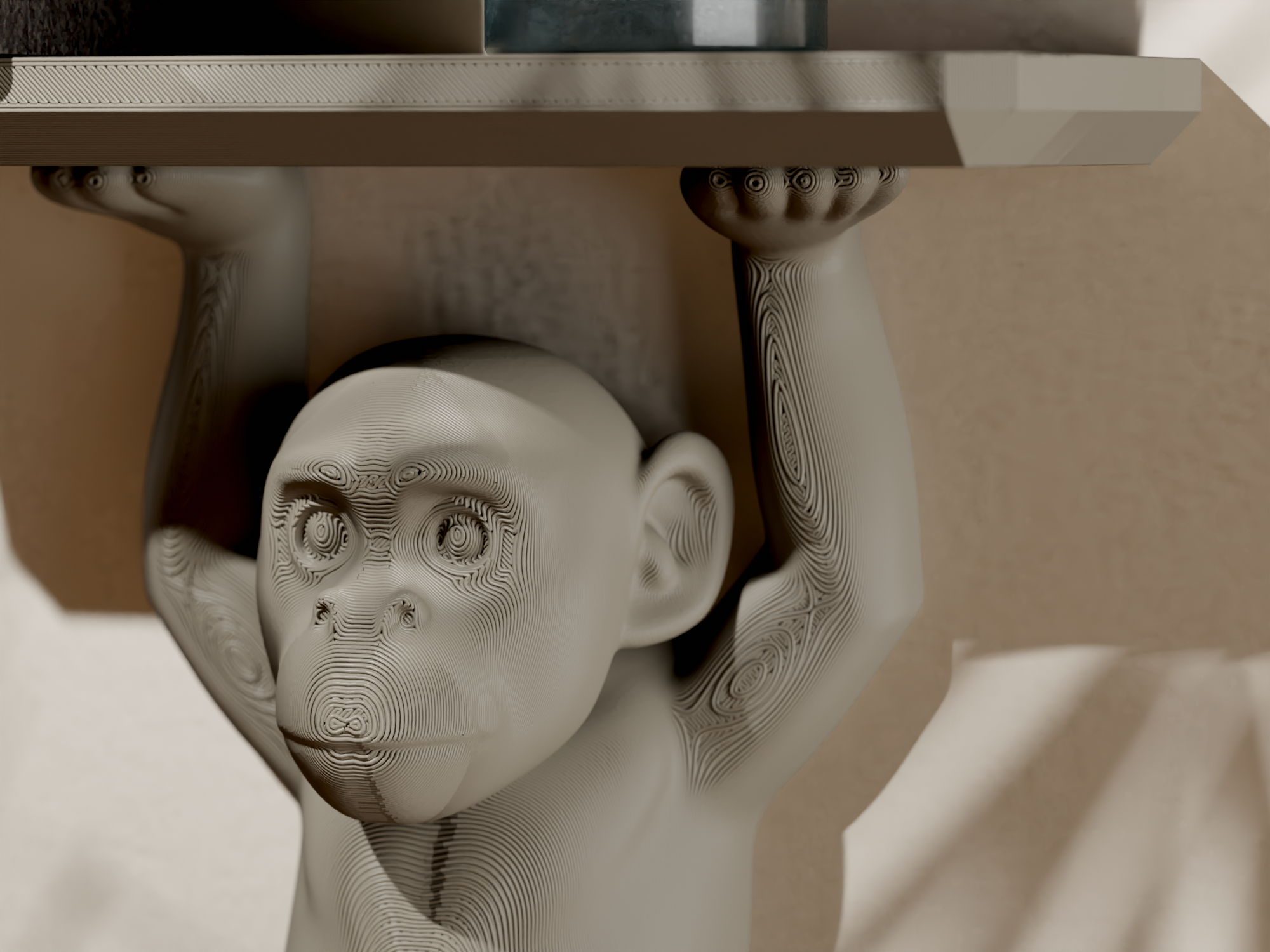 Hangout | 3D Printed Monkey Wall Shelf