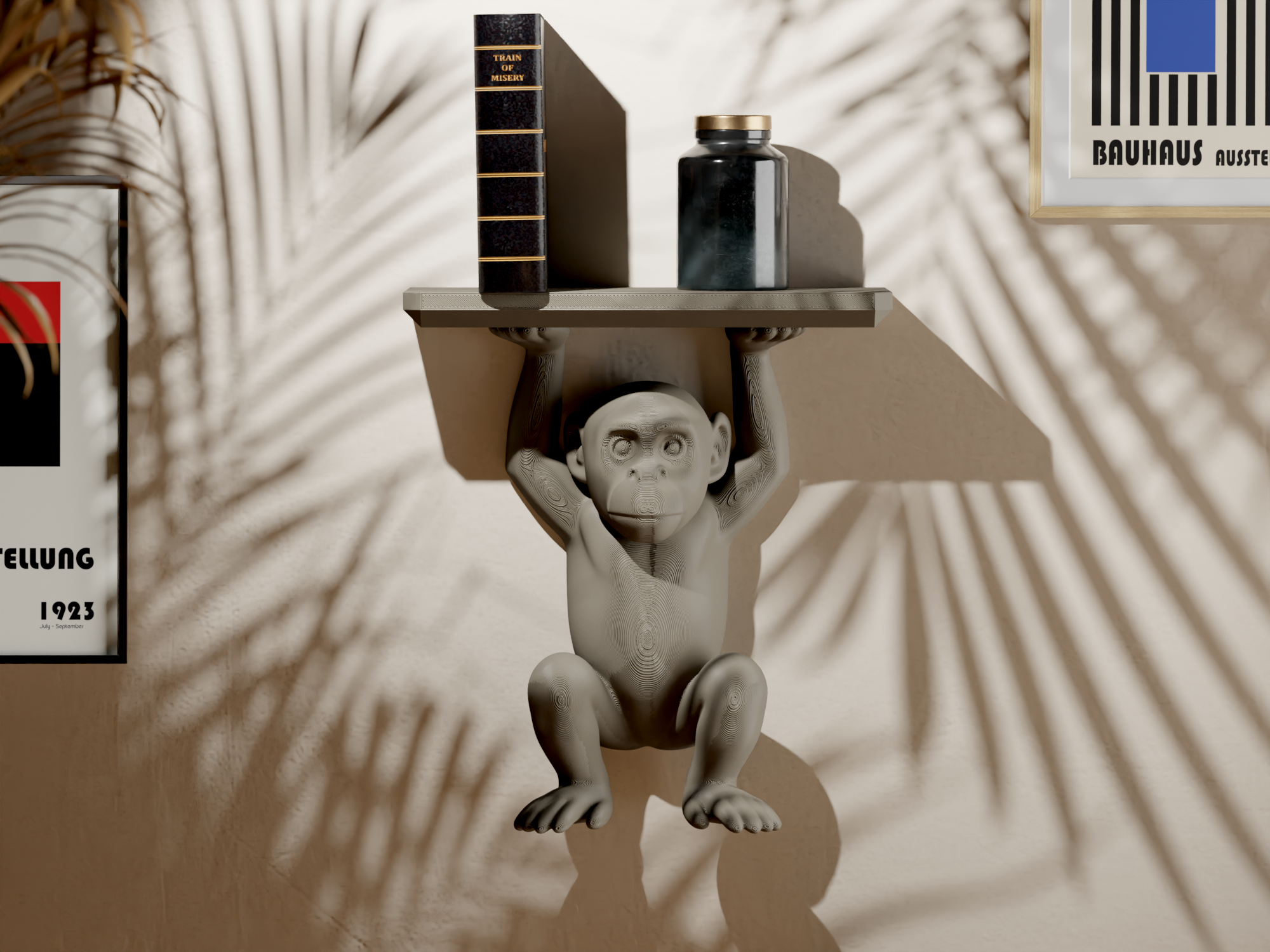 Hangout | 3D Printed Monkey Wall Shelf