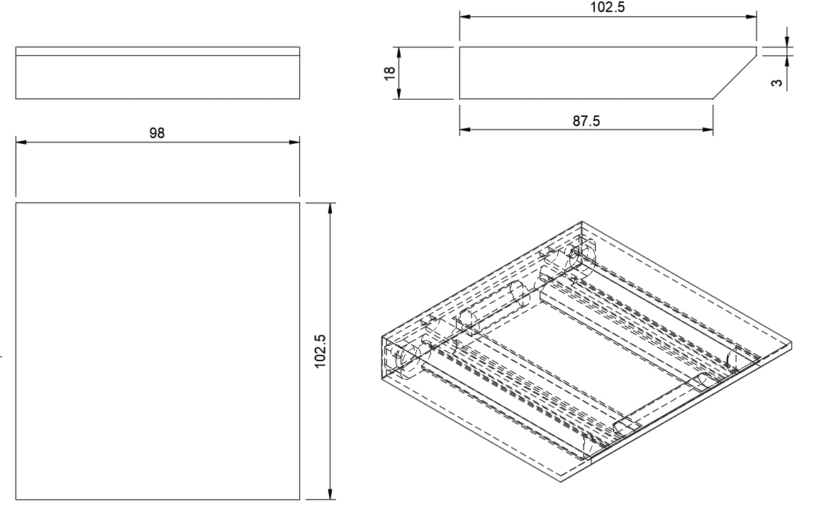 Triformia Pack of 3 Small Floating Shelves - 3D Printed, Eco Friendly Wall Shelves with Built-In Spirit Level, Fixings Included, Slide and Click Mechanism, Made in the UK
