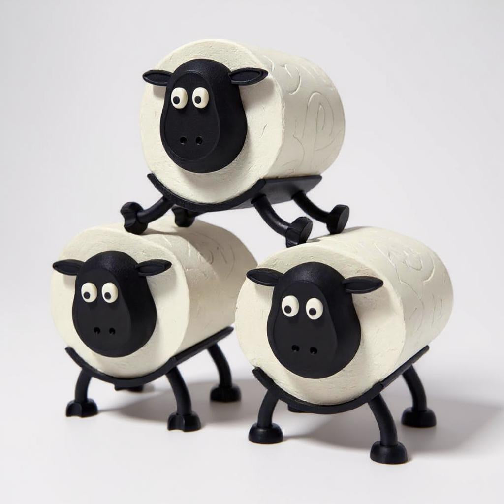 Sheep Toilet Roll Holder – Funny 3D Printed Bathroom Décor | Made in UK | Individual or Set of 3
