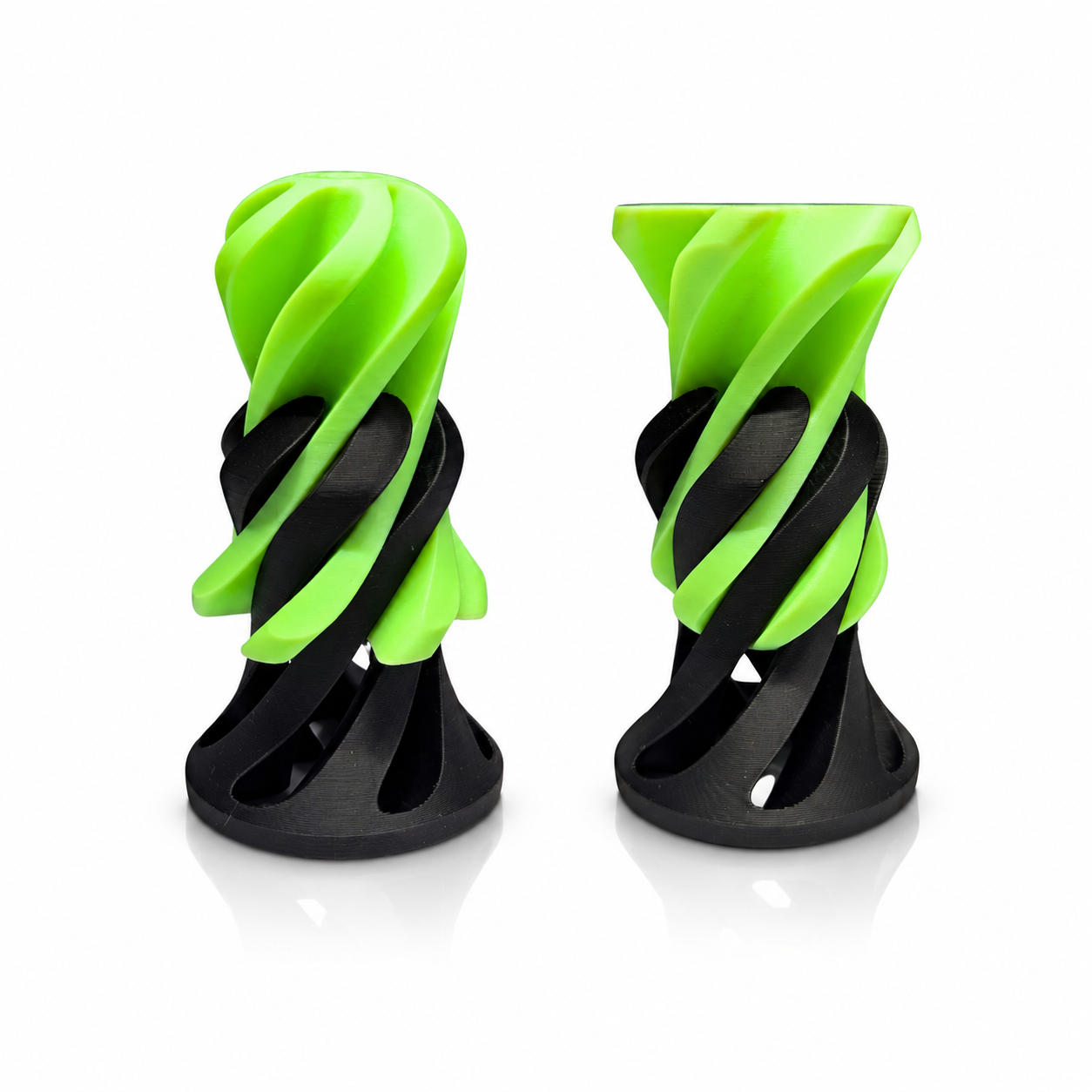Glow-in-the-dark green impossible cone fidget toy detail