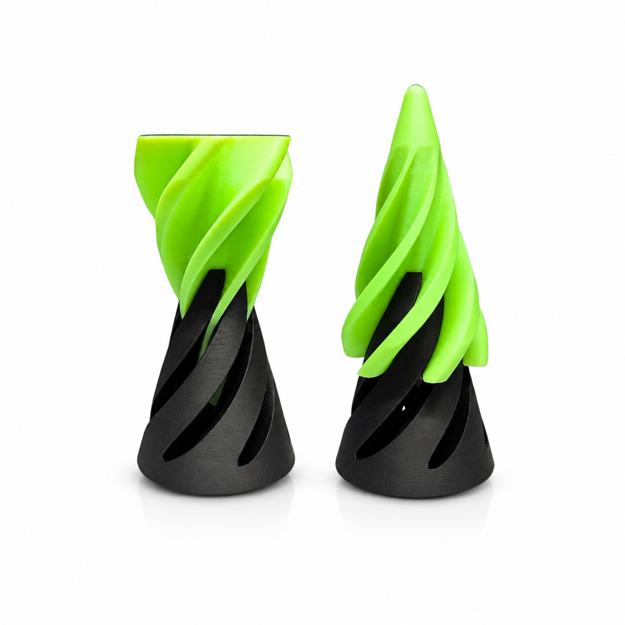Glow-in-the-dark fidget cone trio by Triformia