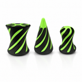 Glow-in-the-dark green and black 3D printed impossible spiral cone fidget toys – Triformia