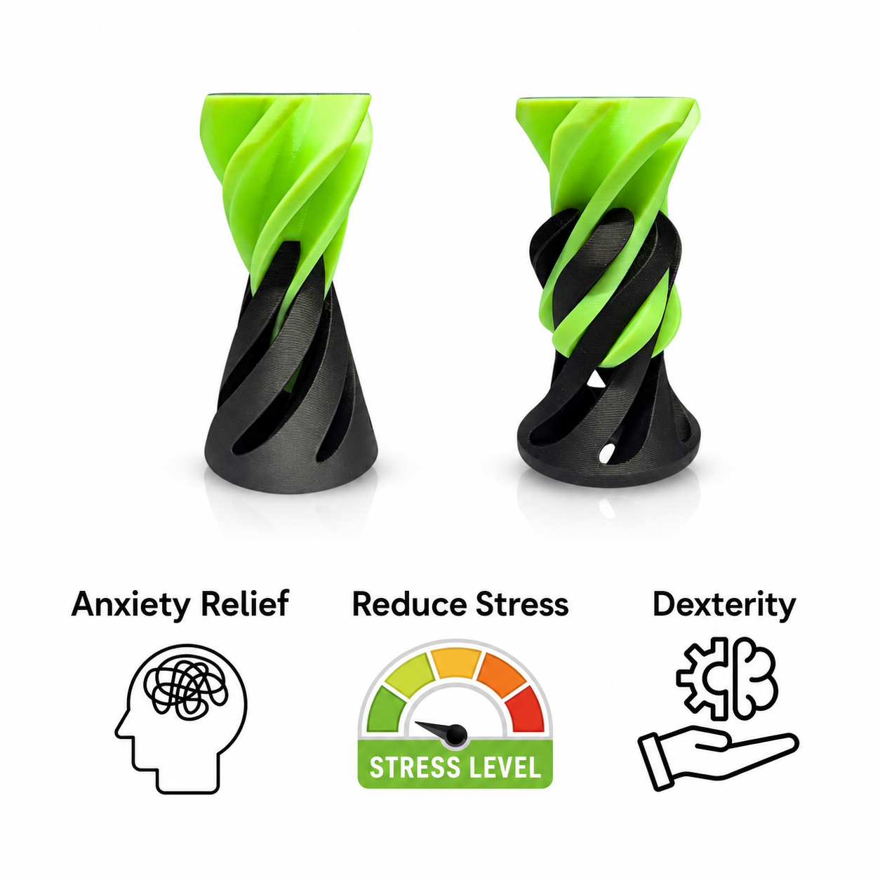 Impossible cone fidget toy stacked design