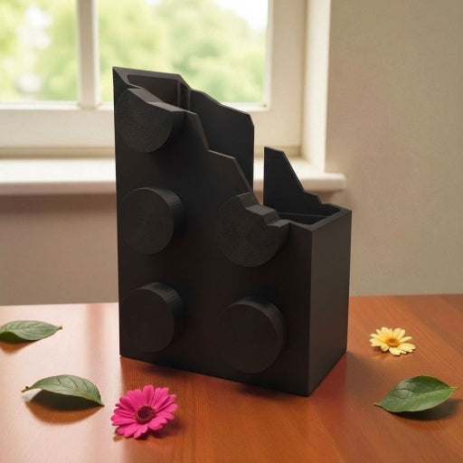 Eco-Friendly Building Brick Style Planter – Cornstarch PLA Pot with Drip Tray