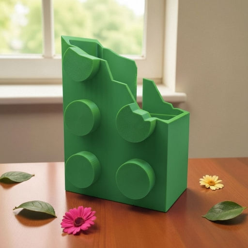 Eco-Friendly Building Brick Style Planter – Cornstarch PLA Pot with Drip Tray