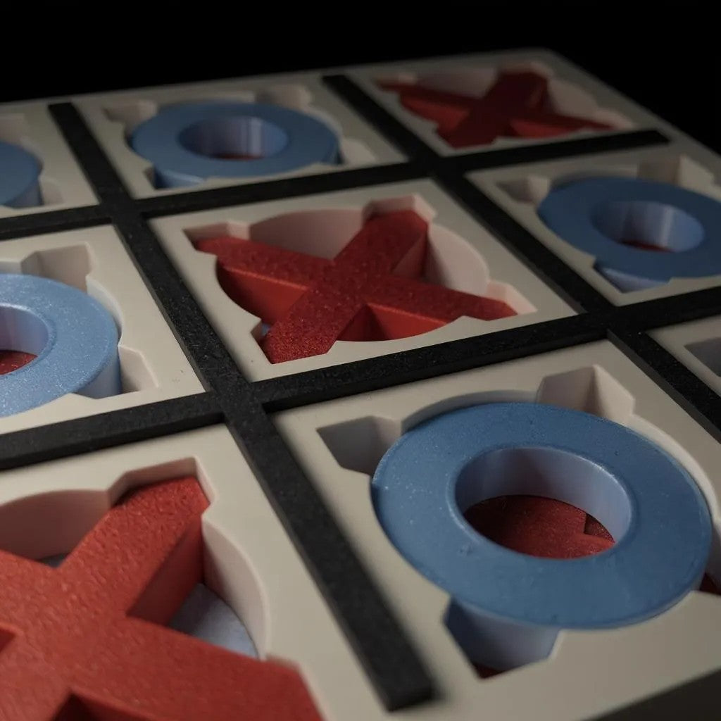 Stackable 0s & Xs Game – Minimalist Tic Tac Toe | 3D Printed Strategy Toy | Push-Fit Design